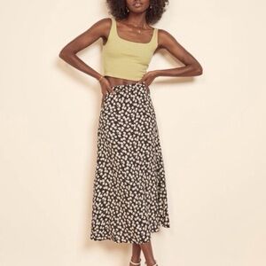 Reformation Bea Daisy Floral Midi Skirt
